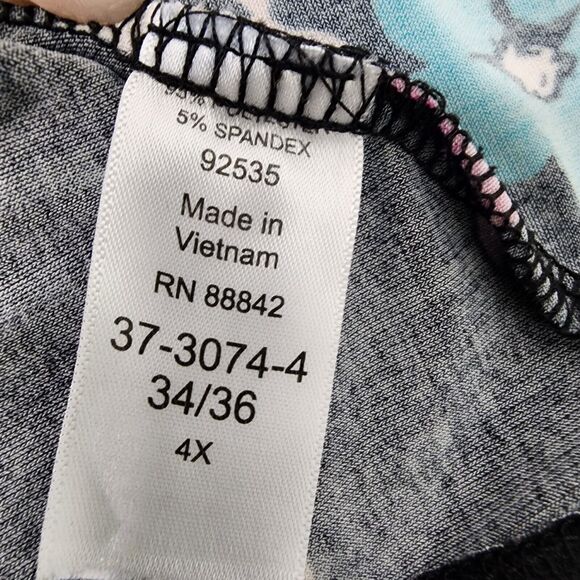 Woman Within Tunic Top Womens Plus 4X Pullover 3/4 Sleeve Sharkbite Hem Floral - Picture 9 of 10